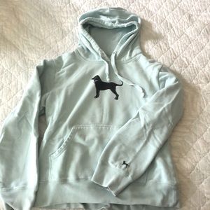 The Black Dog Ladies Classic Hooded Pullover, Size M, Light Blue
